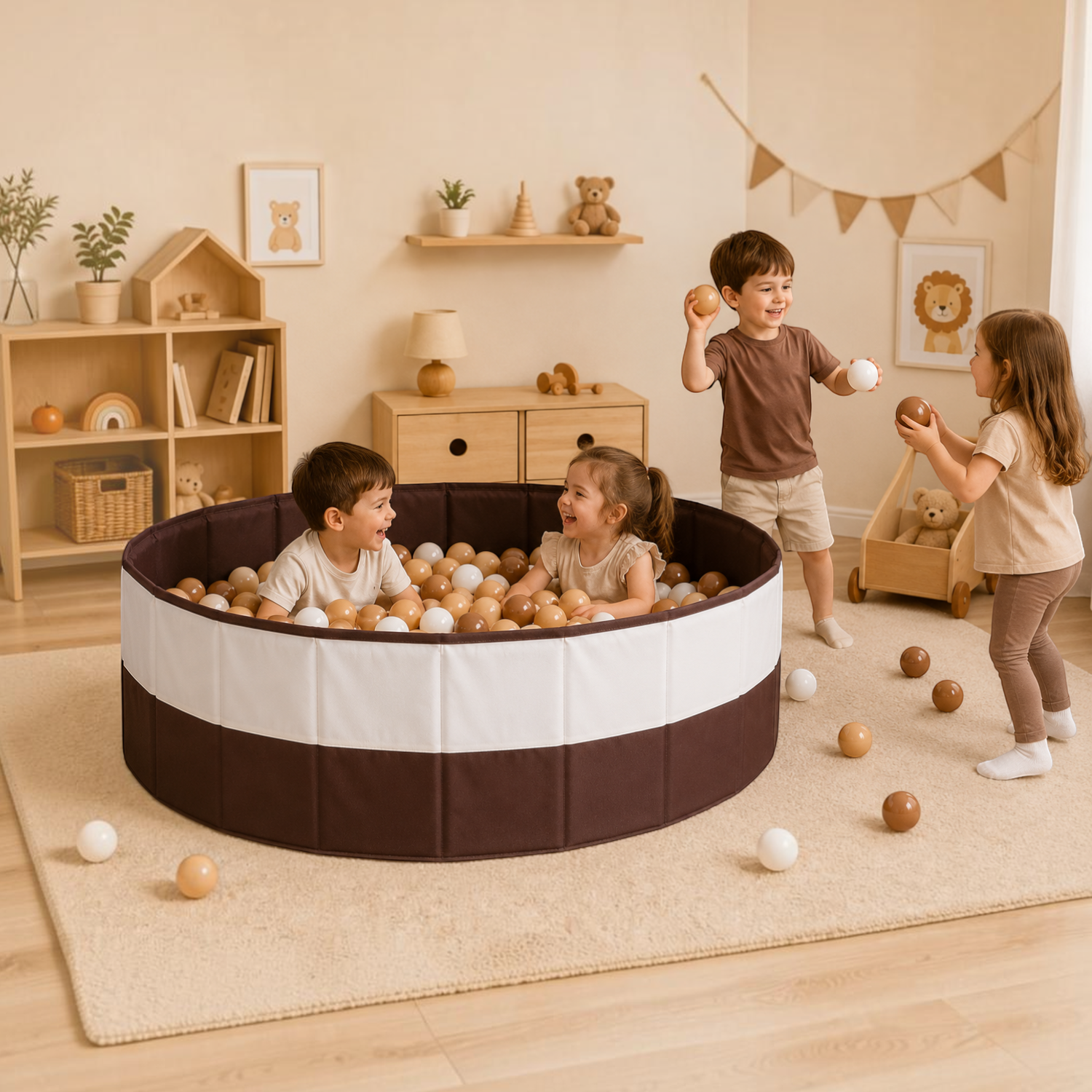 Classic Mocha Foldable Ball Pit