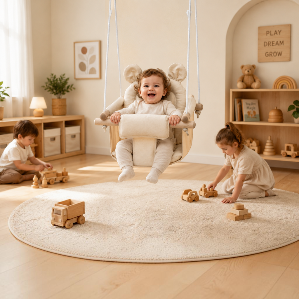 CloudCuddle Plush Baby Swing Seat